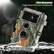 Bundle Wildkamera Wildtierkamera Jagdkamera 32MP 2304*1296p + Solarpanel-Kits 3W 8000mAh 12V/9V/6V Maximale Entfernung bis 75 Füße, 0,3s Auslöserzeit | A252