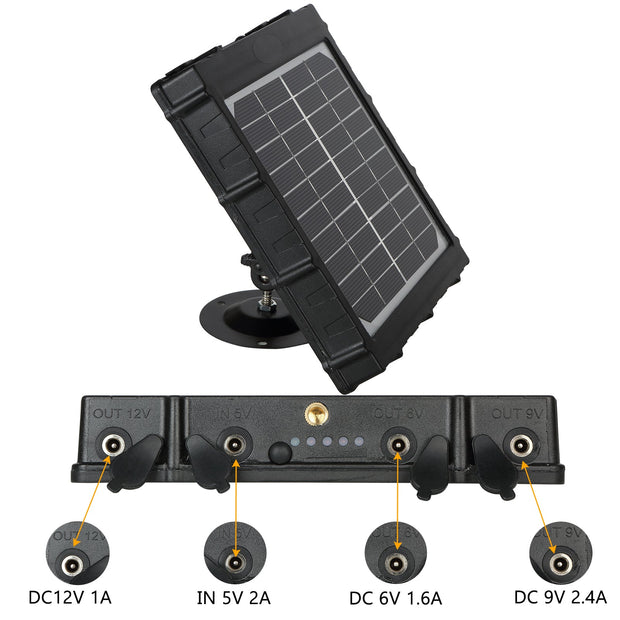 Bundle Wildkamera Wildtierkamera Jagdkamera Wlan 32MP 1296P 0,1s Auslöserzeit Bewegungsmelder 110°PIR und Solarpanel-Kits 8000mAh 12V/9V/6V| W600 Braun