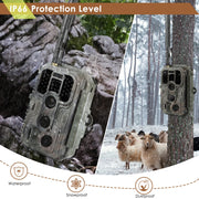 4G LTE Wildkamera Fotofalle Wildtierkamera 120° Bewegungserkennung 32MP 1296P Nachtsicht IP66 wasserdicht und 32GB SD Karte 390GA Red