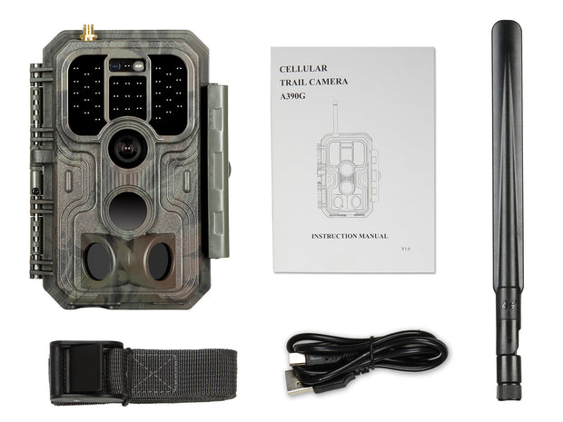 4G LTE Wildkamera Fotofalle Wildtierkamera 120° Bewegungserkennung 32MP 1296P Nachtsicht IP66 wasserdicht und 32GB SD Karte 390GA Red
