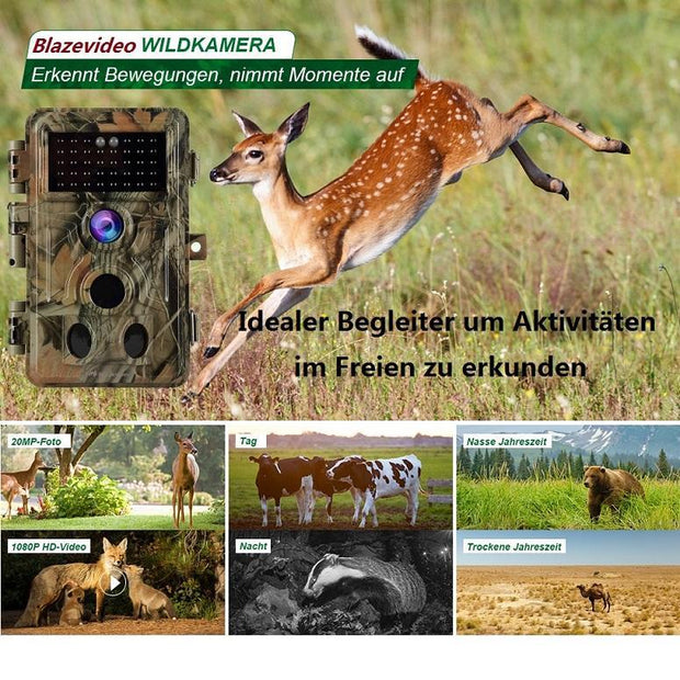 Bundle Wildkamera Wildtierkamera Jagdkamera 32MP 2304*1296p + Solarpanel-Kits 3W 8000mAh 12V/9V/6V Maximale Entfernung bis 90 Füße, 0,5s Auslöserzeit | A262