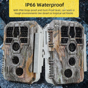 5-tlg. Wildkamera 24MP 1296p mit Audio und Bewegungsmelder Nachtsicht Max. Entfernung bis 100 Füße, 0,1s Trigger Geschwindigkeit , IP66| A280