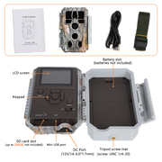4-tlg. Wildkamera 48MP 1296p mit Audio und Bewegungsmelder Nachtsicht Max. Entfernung bis 100 Füße, 0,1s Trigger Geschwindigkeit , IP66| A280