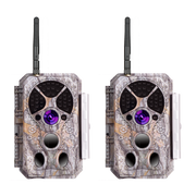 2-tlg. Wildkamera Wlan Fotofalle Jagdkamera Wildtierkamera 32MP 1296P 0,1s Schnelle Trigger Geschwindigkeit Nachtsicht Bewegungsmelder 110°PIR IP66 Wasserdichter | A350W Grau
