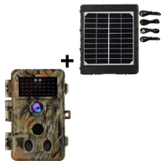 Bundle Wildkamera Wildtierkamera Jagdkamera 32MP 2304*1296p + Solarpanel-Kits 3W 8000mAh 12V/9V/6V Maximale Entfernung bis 90 Füße, 0,5s Auslöserzeit | A262