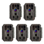 5-tlg. Wildkamera 24MP 1296p mit Audio und Bewegungsmelder Nachtsicht Max. Entfernung bis 100 Füße, 0,1s Trigger Geschwindigkeit , IP66 Wasserdichter | A280