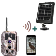 Bundle Wildkamera Wildtierkamera Jagdkamera Wlan 32MP 1296P 0,1s Auslöserzeit Bewegungsmelder 120°PIR und Solarpanel-Kits 8000mAh 12V/9V/6V | A280W Grau