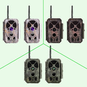 2-tlg. Wildkamera Wlan Fotofalle Jagdkamera Wildtierkamera 32MP 1296P 0,1s Schnelle Trigger Geschwindigkeit Nachtsicht Bewegungsmelder 110°PIR IP66 Wasserdichter | A350W Grau