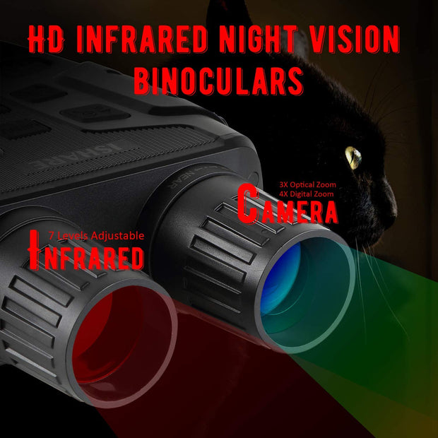NightOwl 300m Digitales Nachtsichtgerät Binokular 7x31mm 2.31" TFT LCD Bildschirm, 4X mit digitaler Zoom-Funktion, Infrarotbeleuchtung