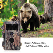 5-tlg. Wildkamera 24MP 1296p mit Bewegungsmelder Nachtsicht Maximale Entfernung bis 75Füße, 0,3s Trigger Geschwindigkeit , IP66 Wasserdichter| A252
