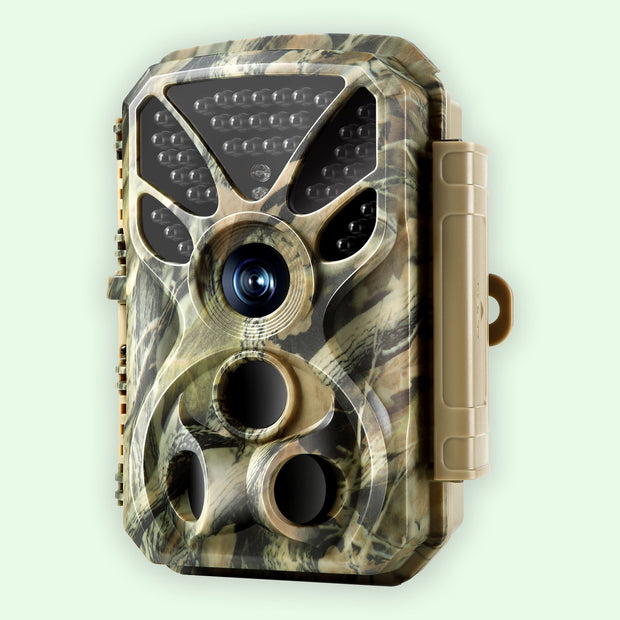 2-tlg. Wildkamera 32MP Foto 4K 2160P Full HD Video mit Audio und Bewegungsmelder Nachtsicht max. Entfernung bis zu 100ft, 0,1s Auslösegeschwindigkeit, Wasserdicht IP66 | T326 Grün