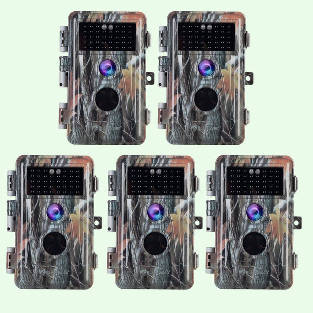 5-tlg. Wildkamera 24MP 2304*1296p mit Bewegungsmelder Nachtsicht Max. Entfernung bis 75Füße, 0,3s Trigger Geschwindigkeit , IP66 Wasserdichter| A252