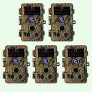 5-tlg. Wildkamera 32MP 2306*1296p mit Bewegungsmelder Nachtsicht Max. Entfernung bis 90 Füße, 0,1s Trigger Geschwindigkeit，IP66 Wasserdichter| A262