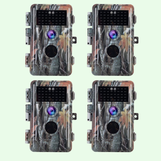 4-tlg. Jagdkamera 24MP 1296p mit Bewegungsmelder Nachtsicht Maximale Entfernung bis 75Füße, 0,3s Trigger Geschwindigkeit , IP66 Wasserdichter| A252