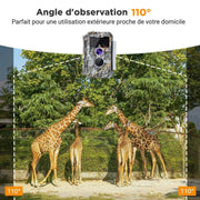 Bundle Wildkamera Wildtierkamer Jagdkamera Wlan 32MP 1296P 0,1s Auslöserzeit Nachtsicht Bewegungsmelder 110°PIR und Solarpanel-Kits 8000mAh 12V/9V/6V | W600