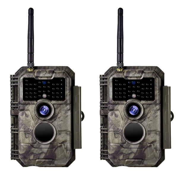 2-tlg. Wildkamera Wlan Fotofalle Jagdkamera Wildtierkamera 32MP 1296P 0,1s Schnelle Trigger Geschwindigkeit Nachtsicht Bewegungsmelder 110°PIR IP66 Wasserdichter | W600 Braun