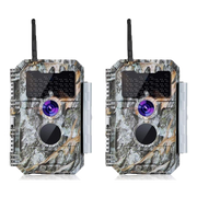 2-tlg. Wildkamera Wlan Fotofalle Jagdkamera Wildtierkamera 24MP 1296P 0,1s Schnelle Trigger Geschwindigkeit Nachtsicht Bewegungsmelder 110°PIR IP66 Wasserdichter | W600 Grau