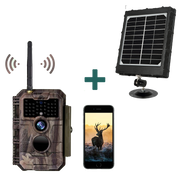 Bundle Wildkamera Wildtierkamera Jagdkamera Wlan 32MP 1296P 0,1s Auslöserzeit Bewegungsmelder 110°PIR und Solarpanel-Kits 8000mAh 12V/9V/6V| W600 Rot