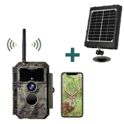 Bundle Wildkamera Wildtierkamera Jagdkamera Wlan 32MP 1296P 0,1s Auslöserzeit Bewegungsmelder 110°PIR und Solarpanel-Kits 8000mAh 12V/9V/6V| W600 Braun