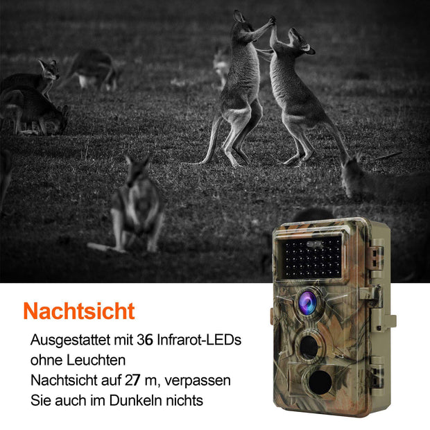 Bundle Wildkamera Wildtierkamera Jagdkamera 32MP 2304*1296p + Solarpanel-Kits 3W 8000mAh 12V/9V/6V Maximale Entfernung bis 90 Füße, 0,5s Auslöserzeit | A262