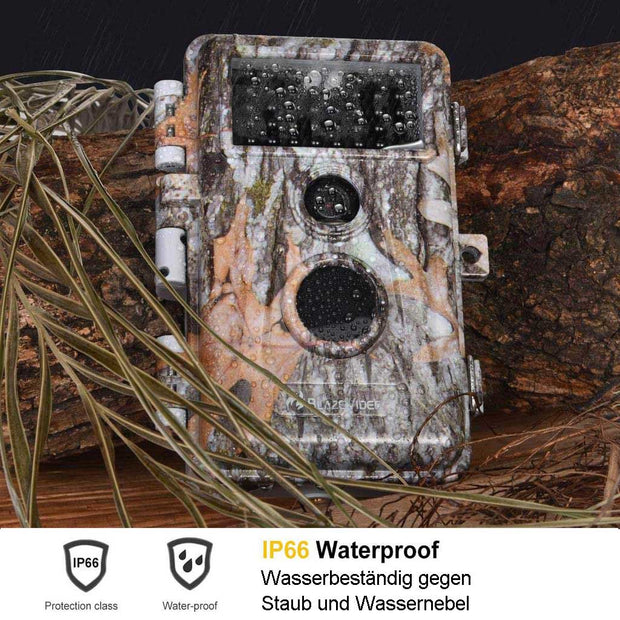 5-tlg. Fotofalle 24MP 1296p mit Bewegungsmelder Nachtsicht Max. Entfernung bis 75Füße, 0,3s Schnelle Trigger Geschwindigkeit , IP66 Wasserdichter| A252